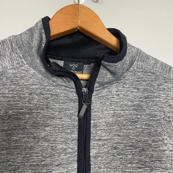 Hummel Mens Classic BEE PHI Gray Grey Black Jacket Track Top Size L Large Zip - Picture 5 of 13